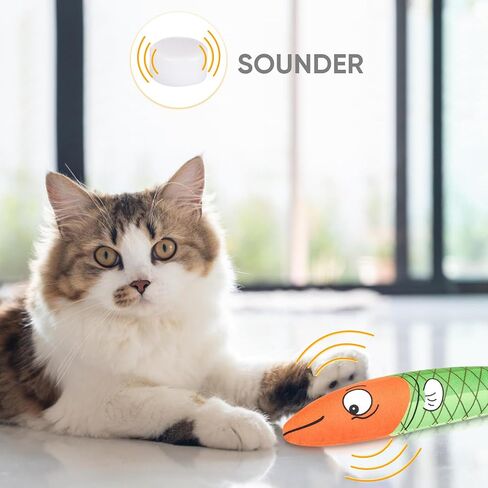 3PCS Catnip Toy, Bite Resistant Cat Toys Fish with Bell Inside, Interactive Kitten Exercise Kicker Toys for Indoor Cats in Kuwait