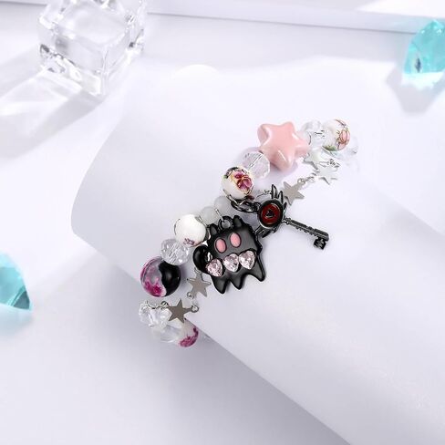 Hazbin Key Pendant Bracelet-Loser Baby BBF Matching Hazbin Cat Bracelet For Girls-Anime Inspired Cosplay Costume Bracelets For Hazbin Fans-Friendship Bracelets For Best Friend in Saudi Arabia