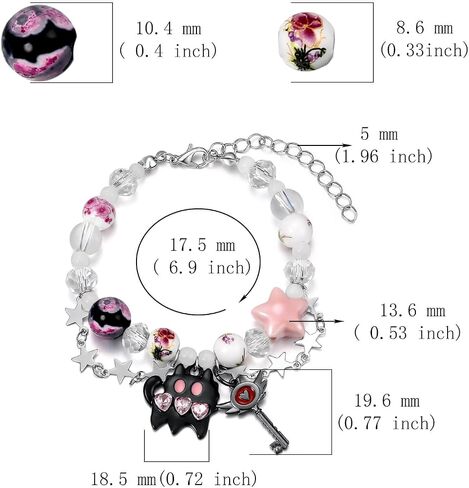 Hazbin Key Pendant Bracelet-Loser Baby BBF Matching Hazbin Cat Bracelet For Girls-Anime Inspired Cosplay Costume Bracelets For Hazbin Fans-Friendship Bracelets For Best Friend in Saudi Arabia