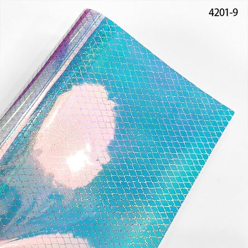 HYANG Transparent PVC Fragments Clear Holographic Vinyl Faux Leather Sheets 1 Roll 12" x 53" (30cm x 135cm) for DIY Bows Earrings Bags DIY Crafts Making in Saudi Arabia