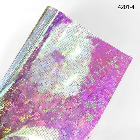 HYANG Transparent PVC Fragments Clear Holographic Vinyl Faux Leather Sheets 1 Roll 12" x 53" (30cm x 135cm) for DIY Bows Earrings Bags DIY Crafts Making in Saudi Arabia