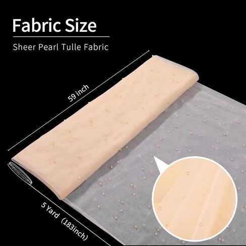White Pearl Tulle Fabric 3 Yard Sheer Mesh Fabric Bridal Veil Wedding Table Decorations for Wedding Sweetheart Sewing DIY Crafts Gowns Crafts in Saudi Arabia