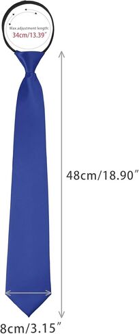 Solid Color Tie, Satin Shine Pretied Knot, Zipper Ties for Men Formal Casual in Kuwait