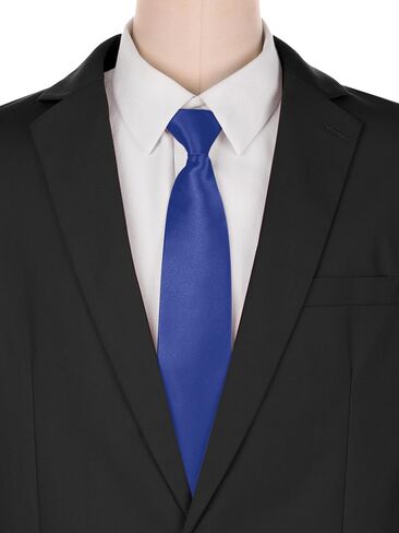 Solid Color Tie, Satin Shine Pretied Knot, Zipper Ties for Men Formal Casual in Kuwait