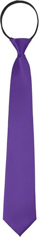 Solid Color Tie, Satin Shine Pretied Knot, Zipper Ties for Men Formal Casual in Kuwait