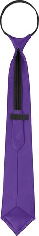 Solid Color Tie, Satin Shine Pretied Knot, Zipper Ties for Men Formal Casual in Kuwait