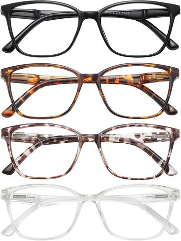Przene 4 Pack Blue Light Blocking Reading Glasses,Readers for Women and Men with Spring Hinge in Kuwait