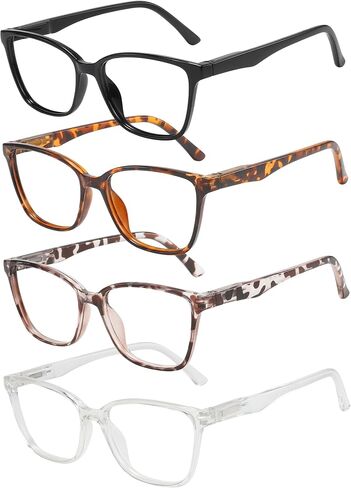 Przene 4 Pack Blue Light Blocking Reading Glasses,Readers for Women and Men with Spring Hinge in Kuwait