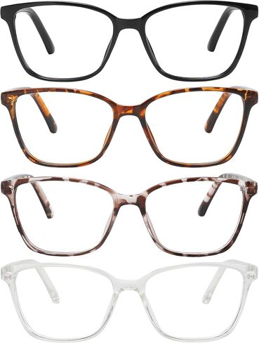 Przene 4 Pack Blue Light Blocking Reading Glasses,Readers for Women and Men with Spring Hinge in Kuwait