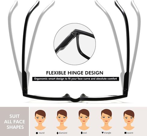 Przene 4 Pack Blue Light Blocking Reading Glasses,Readers for Women and Men with Spring Hinge in Kuwait