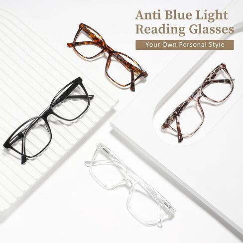 Przene 4 Pack Blue Light Blocking Reading Glasses,Readers for Women and Men with Spring Hinge in Kuwait