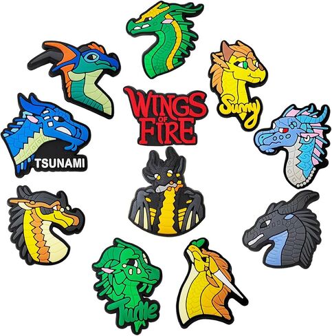 11PC Shoe Charms for Clog Slides SandalsCute Animal DragonShoe Charms For Party Gift Favors in Saudi Arabia