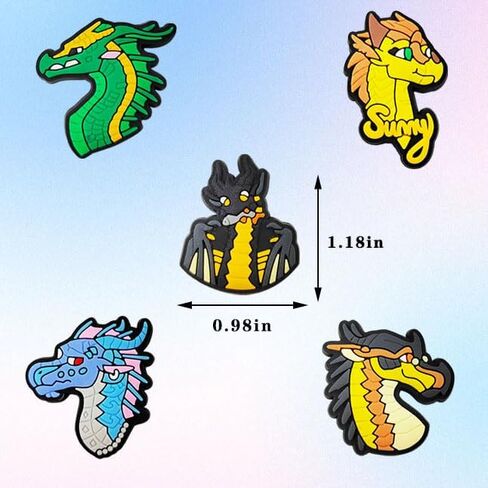 11PC Shoe Charms for Clog Slides SandalsCute Animal DragonShoe Charms For Party Gift Favors in Saudi Arabia