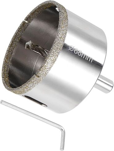 Diamond Hole Saws Drill Bits, 68mm / 2-5/8" Drilling Diameter, White Zinc Plated with Center Guide Drill Bit - (Applications: for Glass Ceramic Tiles Marble Stone) in Saudi Arabia