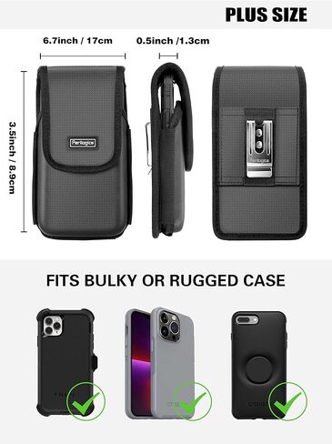 إيفا رغوة الحافظة الهاتف. إغلاق مغناطيسي من نسيج التويل، مشبك حزام معدني بمسامير مزدوجة مخصصة. لهاتف iPhone 15 Plus، وiPhone 15 Pro Max، وiPhone 14 Pro Max، و14 Pro Max مع حافظة هاتف متينة in Kuwait