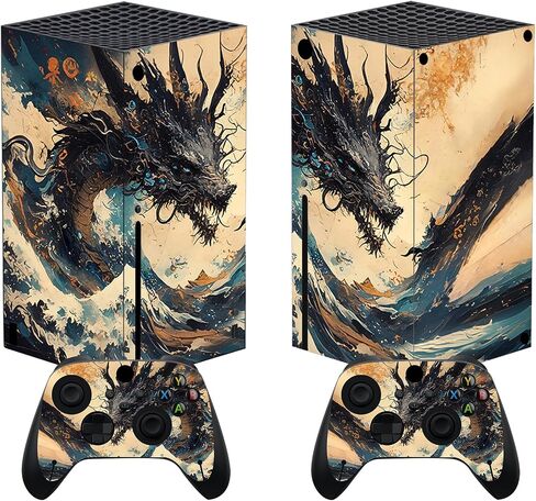 PlayVital Tempest Dragon Custom Vinyl Skins for Xbox Core Wireless Controller, Wrap Decal Cover Stickers for Xbox Series X Console Controller in Saudi Arabia