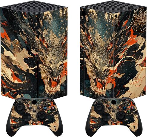 PlayVital Tempest Dragon Custom Vinyl Skins for Xbox Core Wireless Controller, Wrap Decal Cover Stickers for Xbox Series X Console Controller in Saudi Arabia