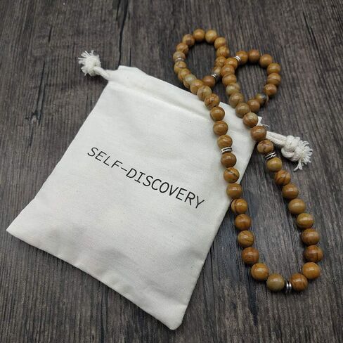 سوار يوغا مالا من الخرز الطبيعي 108 مع سحر اللوتس (حبة خشبية) in Kuwait