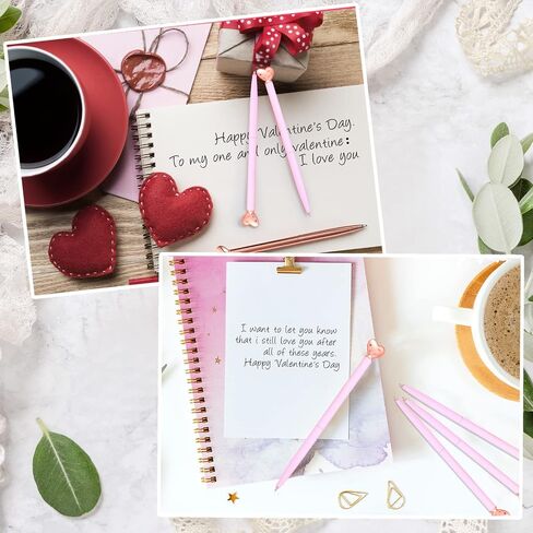 Thenshop 24 Pcs Heart Shaped Pens Retractable Metal Cute Pens 1.0 mm Black Ink Ballpoint Decorative Pens Engagement Gifts for Women School Office Wedding Bridal Shower Baby Shower(Gold) in Saudi Arabia