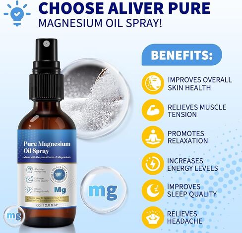 Magnesium Spray - Pure Magnesium Oil - Natural Deodorant -Topical Magnesium Chloride Oil Spray 2.0 fl.oz in Kuwait