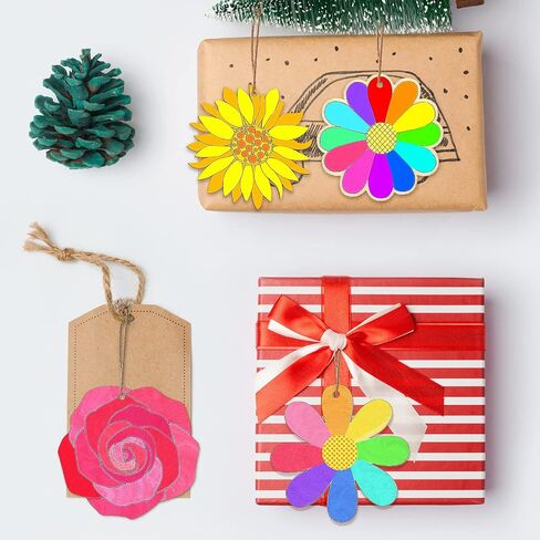 Kathfly 100 Pieces Flowers Unfinished Wooden Cutouts for Crafts Sunflower Wood Slices Flower Wooden Paint Crafts for Kids Painting, DIY Crafts Painting Tags Wedding Home Decorations in Saudi Arabia
