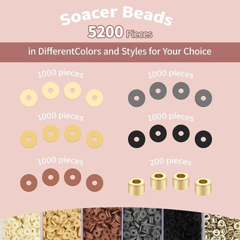 6000+Pieces Polymer Clay Beads, 6 Colors Clay Beads for Bracelets Making Heishi Beads Friendship Bracelet Making Kit for Girl Women Adults (Blue) in Saudi Arabia