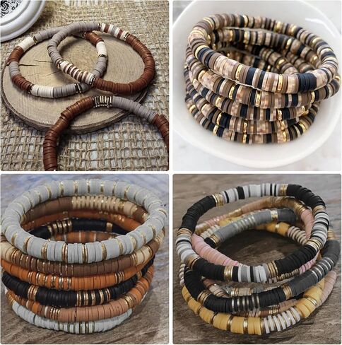 6000+Pieces Polymer Clay Beads, 6 Colors Clay Beads for Bracelets Making Heishi Beads Friendship Bracelet Making Kit for Girl Women Adults (Blue) in Saudi Arabia