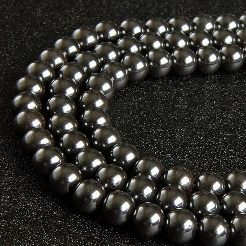100pcs 8mm Black Hematite Beads Natural Gemstone Beads Round Loose Beads for Crafting and Jewelry Making in Saudi Arabia