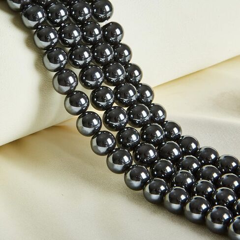 100pcs 8mm Black Hematite Beads Natural Gemstone Beads Round Loose Beads for Crafting and Jewelry Making in Saudi Arabia
