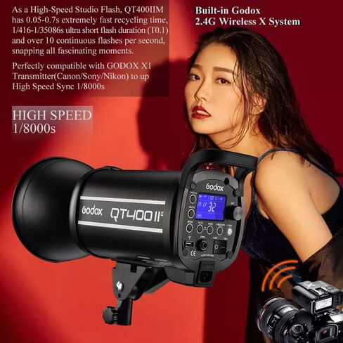 GODOX QT400IIM Studio Strobe Flash Light 400W Professional Photography Studio Lights Monolight Modeling Lamp for Studio Portrait Photography (QT400IIM) in Saudi Arabia