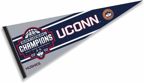 University of Connecticut Basketball National Champions 2024 Pennant Banner Flag in Saudi Arabia