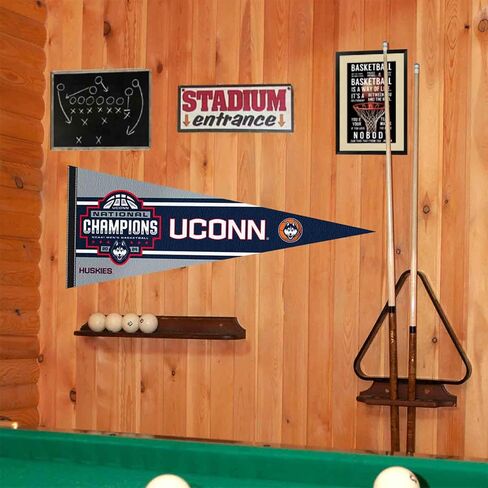 University of Connecticut Basketball National Champions 2024 Pennant Banner Flag in Saudi Arabia