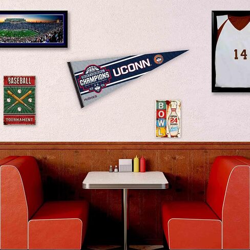 University of Connecticut Basketball National Champions 2024 Pennant Banner Flag in Saudi Arabia