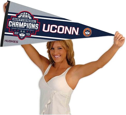 University of Connecticut Basketball National Champions 2024 Pennant Banner Flag in Saudi Arabia
