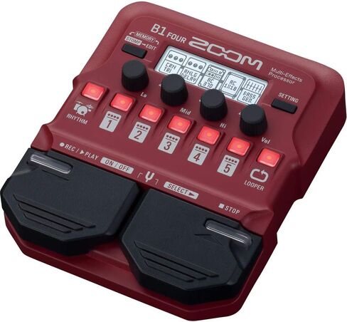 Zoom B1 Four Electric Bass Effects Processor with Polsen HPC-A30 Monitor Headphones, 9V Power Adapter & 10ft Instrument Cable Bundle in Saudi Arabia