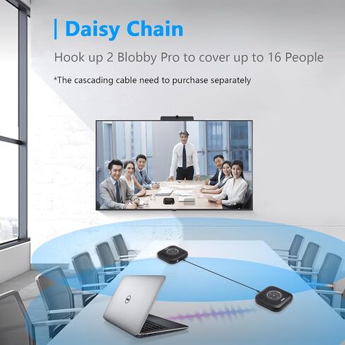 BOYA مكبر صوت بلوتوث 360 درجة التقاط الصوت وتقليل الضوضاء، التوصيل، تشغيل USB، ميكروفون مؤتمر للاجتماعات المنزلية والمكتب، سلسلة ديزي لـ 16 شخصًا in Saudi Arabia