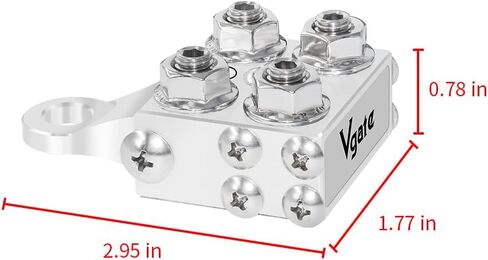 موصل طرفي للبطارية Vgate، شريط ناقل كتلة التوزيع بـ 15 اتجاهًا، 8AWG حتى 4/0(XL) مقياس AWG، لبطارية حمض الرصاص الليثيوم أو AGM، M10 أو 3/8"-16 in Saudi Arabia