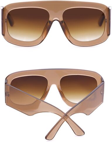 نظارات شمسية مربعة الشكل كبيرة الحجم للنساء والرجال، نظارات شمسية مسطحة مستوحاة من تصميم كبير in Kuwait