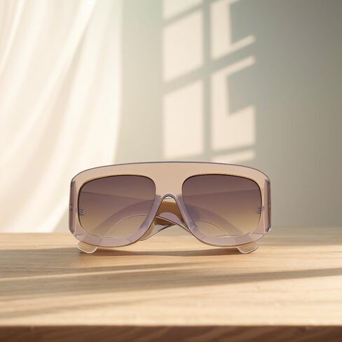 نظارات شمسية مربعة الشكل كبيرة الحجم للنساء والرجال، نظارات شمسية مسطحة مستوحاة من تصميم كبير in Kuwait