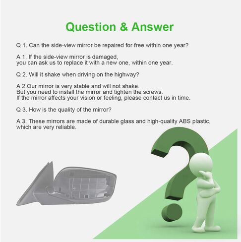 مرايا باب SCITOO، مناسبة لملحقات Honda الخارجية، مرايا تناسب 2008-2012 لسيارة Honda لسيارة Accord Sedan مع ميزات قابلة للطي لضبط الطاقة (جانب السائق) in Kuwait