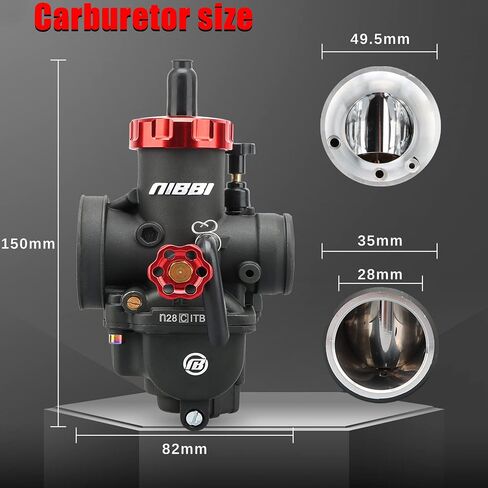 NIBBI PE28 Carburetor with 48mm Air Filters Kit,Upgrade Dirt Bike's Performance,Compatible with 200cc-250cc for Apollo, TaoTao, Lifan, Honda, SSR,Hawk Pit Dirt Bike Motorcycles in Saudi Arabia