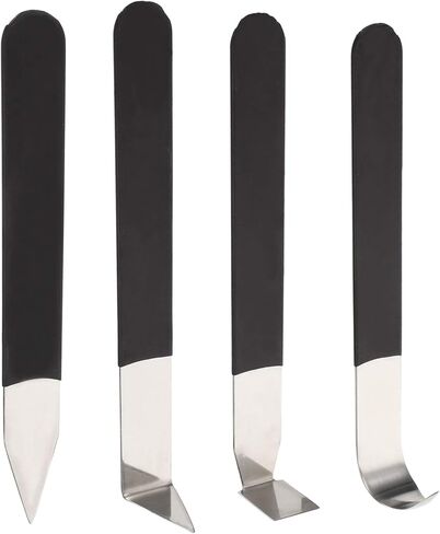 Generic 4Pcs Pottery Tools Stainless Steel Carving Shaping Knives Clay Sculpture Hand Tools Craft Trimming Artist Ceramic Tools for Shaping Modeling, Black,Assorted Color, 921134MARP147YKHR in Saudi Arabia