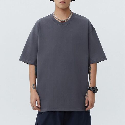 Men's Oversized T-Shirts 3 Pack Cotton Crew Neck Heavyweight Loose Fit Short Sleeve Shirt Classic Soft Tees in Kuwait