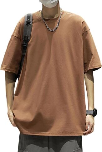 Men's Oversized T-Shirts 3 Pack Cotton Crew Neck Heavyweight Loose Fit Short Sleeve Shirt Classic Soft Tees in Saudi Arabia