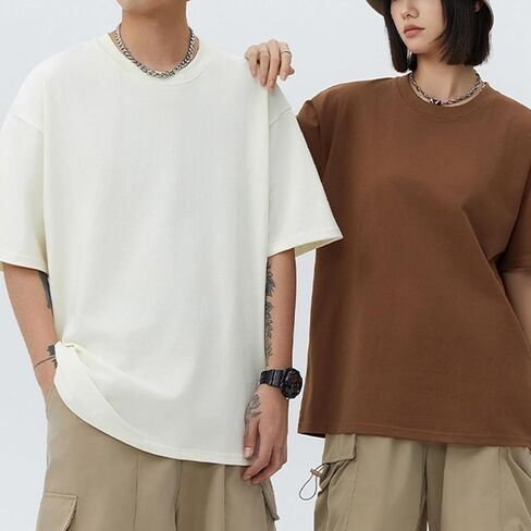 Men's Oversized T-Shirts 3 Pack Cotton Crew Neck Heavyweight Loose Fit Short Sleeve Shirt Classic Soft Tees in Saudi Arabia