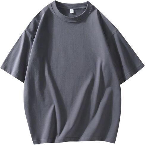 Men's Oversized T-Shirts 3 Pack Cotton Crew Neck Heavyweight Loose Fit Short Sleeve Shirt Classic Soft Tees in Kuwait