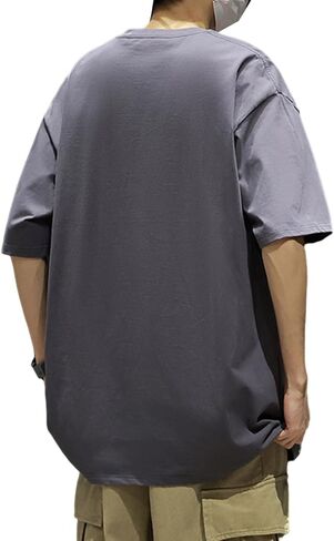 Men's Oversized T-Shirts 3 Pack Cotton Crew Neck Heavyweight Loose Fit Short Sleeve Shirt Classic Soft Tees in Kuwait