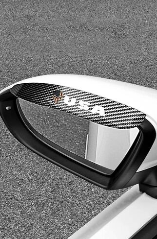 USA American Flag Car Rear View Mirror Sticker Rain Eyebrow 2 Pcs Visor 6.5''X2.2''Silver Flexible Cover Rubber Carbon Fiber Guard for Most Truck SUV (skull) (EB-US) in Saudi Arabia