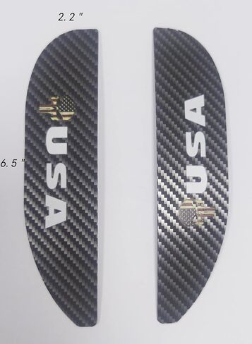 USA American Flag Car Rear View Mirror Sticker Rain Eyebrow 2 Pcs Visor 6.5''X2.2''Silver Flexible Cover Rubber Carbon Fiber Guard for Most Truck SUV (skull) (EB-US) in Saudi Arabia