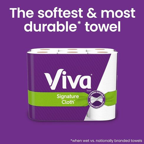 Viva Signature Cloth Paper Towels, 3 Double Rolls, 94 Sheets per Roll in Saudi Arabia